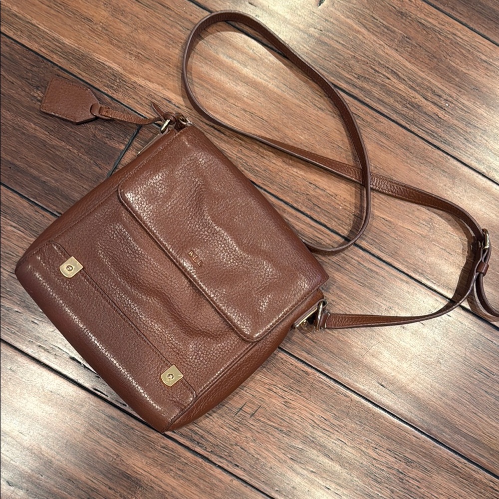 Lauren Ralph Lauren Brown Leather Crossbody Bag